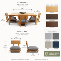 Ensemble table basse et chaises de sol japonaises Tatami & Zaisu, 1 table avec 4 sièges, table à thé Zen en bambou massif pour salon