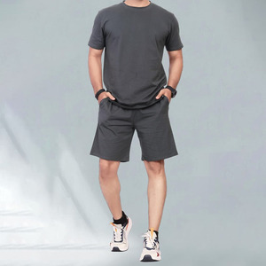 High Street <b>Twin</b> <b>Sets</b> For Men New Fashion 100% Organic Cotton <b>Twin</b> <b>Sets</b> Hot Sale New Arrival Men Summer Casual Shorts <b>Sets</b> - Product Image 2