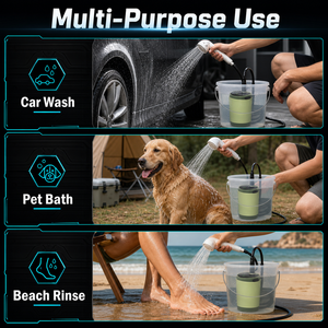 Douche de camping portable <span class=keywords><strong>en</strong></span> gros avec tuyau d'arrosage de 2 m, étanche IPX7, batterie rechargeable de <span class=keywords><strong>6000</strong></span> <span class=keywords><strong>mAh</strong></span> et affichage LED de la température - Product Image 4