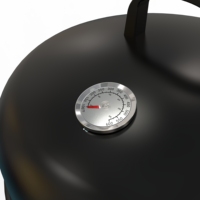 Barbecue portable moderne en acier chromé 3-en-1 avec fonctions de barbecue au charbon et de fumoir, doté d'un système de sécurité anti-flamme
