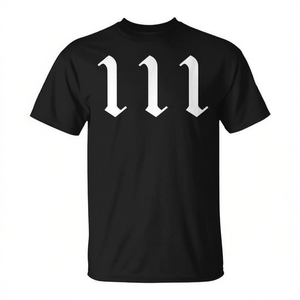T-Shirt avec numéro d'ange spirituel, numerologie 111, noir, unisexe, col rond, manches courtes, taille adulte S M L XL XXL - Product Image 2