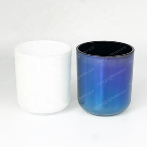 HONGYU Porte-bougies <span class=keywords><strong>en</strong></span> verre irisé noir Aura <span class=keywords><strong>de</strong></span> luxe 8 oz pour la décoration <span class=keywords><strong>de</strong></span> la maison et la fabrication <span class=keywords><strong>de</strong></span> bougies parfumées - Product Image 2