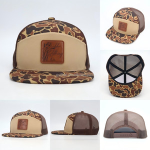 Casquette de baseball rétro BSCI personnalisée, style vintage, camouflage canard, 7 panneaux, dos en maille, visière plate, snapback, pour hommes et femmes - Product Image 3