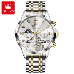 Gran <span class=keywords><strong>oferta</strong></span> OLEVS 6621, <span class=keywords><strong>reloj</strong></span> cronógrafo deportivo automático para <span class=keywords><strong>hombre</strong></span>, <span class=keywords><strong>reloj</strong></span> <span class=keywords><strong>inteligente</strong></span> de moda de negocios resistente al agua con banda de acero inoxidable - Product Image 3