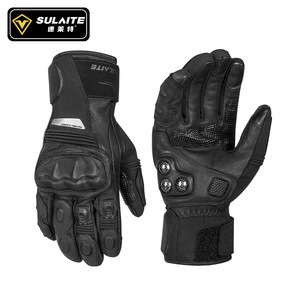 Guantes de Motociclismo SULAITE de Cuero PU, Cálidos para Invierno, Impermeables, Resistentes a Impactos, para Hombre, Rojo, Negro, Blanco, Tallas M, L, XL, 2XL - Product Image 5