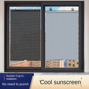 Ventosa PVC parasol <span class=keywords><strong>para</strong></span> coche cortina frontal retráctil Ventana del hogar protector solar no perforado balcón persiana enrollable ajuste Universal - Product Image 5