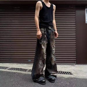 Jeans Vaqueros Largos de Pierna Recta, Estilo Hip-Hop, Desgastados, Rotos, Ligeros, de Marca de Moda para Hombre - Product Image 1