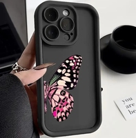 Coque de téléphone portable papillon en promotion pour iPhone 16 15 17 Air Pro Max 14 13, couleur bonbon givrée, antichoc, coque arrière