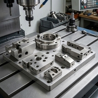 Support d'outils en acier inoxydable usiné CNC à dents, plaque de fixation à mâchoires, finition satinée brossée pour une fixation de précision