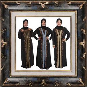 Abaya D-01 de Lentejuelas de Diamantes Lujosa y Transpirable, Vestido Islámico Informal de Verano 2024, Ropa Musulmana Tradicional Elegante para Mujer - Product Image 3
