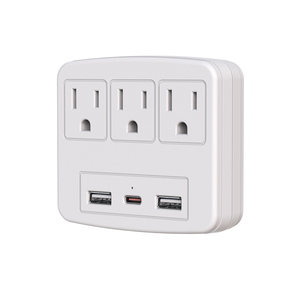 Multipresa da Parete 6 in 1 con 3 Prese AC e Porte USB A e USB C per Ricarica Rapida, Dimensioni Compatte per Camera da Letto, Cucina, Viaggi - Product Image 1
