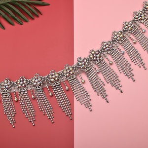 ELLE DANSES Oriental Danse Du Ventre Accessoires Argent AB Strass Fleur De Prunier Taille Chaîne Ceinture Frange pour Adultes Danseurs Du Ventre - Product Image 2
