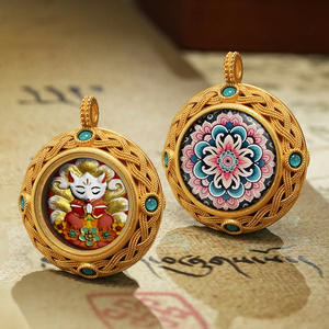 Tsa Tsa Thangka en cuivre peint à la main, Zhakilam, huit grands gardiens, accessoires en relief, Tara verte, Manjushri, cinquième Seigneur, haut niveau - Product Image 5