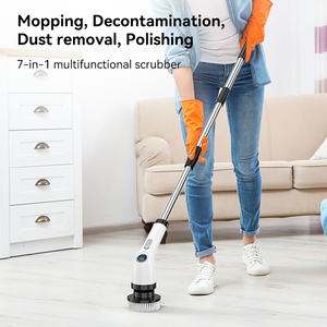 Recharge sans fil avec 7 têtes de brosse avec écran LCD Type-C Charge Brosse électrique rotative pour le nettoyage avec long manche - Product Image 3