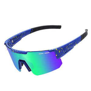UV400 lunettes <span class=keywords><strong>de</strong></span> soleil <span class=keywords><strong>de</strong></span> cyclisme à impact élevé pour adultes <span class=keywords><strong>armée</strong></span> vert PC violet bleu gris miroirs Sport lunettes <span class=keywords><strong>de</strong></span> soleil d'extérieur étui inclus - Product Image 3