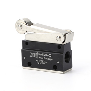 วาล์วควบคุมลมแบบกลไก ZHOLO MOV-02 2 ทาง 2 ตำแหน่ง แบบลูกกลิ้ง ควบคุมด้วยมือ ปกติปิด ควบคุมด้วยลม - Product Image 2