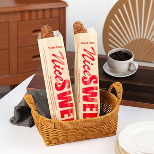 Bolsa de Embalaje de Alimentos Personalizada con Impresión, Bolsa de Papel Kraft Resistente al Aceite para Panadería, Baguettes y Productos de Panadería Crujiente - Product Image 5