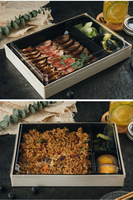 Cajas de Sushi Personalizadas, Desechables, Ecológicas, Reciclables, de Madera de Álamo Natural, con Tapa Transparente y Compartimento Interior