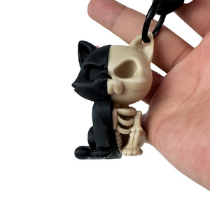 Portachiavi Scheletro di Gatto Stampato in 3D, 7,5 cm, in Plastica ABS, Tema Animale, Regalo Promozionale - Product Image 4
