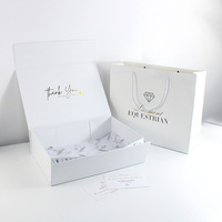 Cajas de Regalo Plegables de Cartón Rígido con Logotipo Personalizado Ecológico, con Cierre de Cinta Magnética para Vestidos de Novia