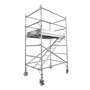 Nuevo modelo Tubu Torre móvil flexible <span class=keywords><strong>Andamio</strong></span> de aluminio de estilo <span class=keywords><strong>europeo</strong></span> <span class=keywords><strong>con</strong></span> conveniente rueda Layher para almacén Taller Hotel - Product Image 2