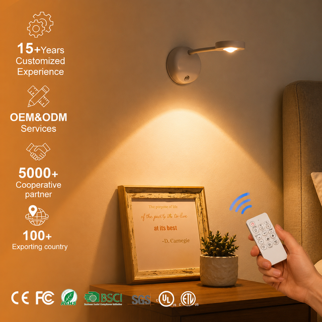 New Rechargeable LED Smart Motion Sensor Picture Light Indoor Wireless Wall Spotlight Remote Control ABS for Bedroom