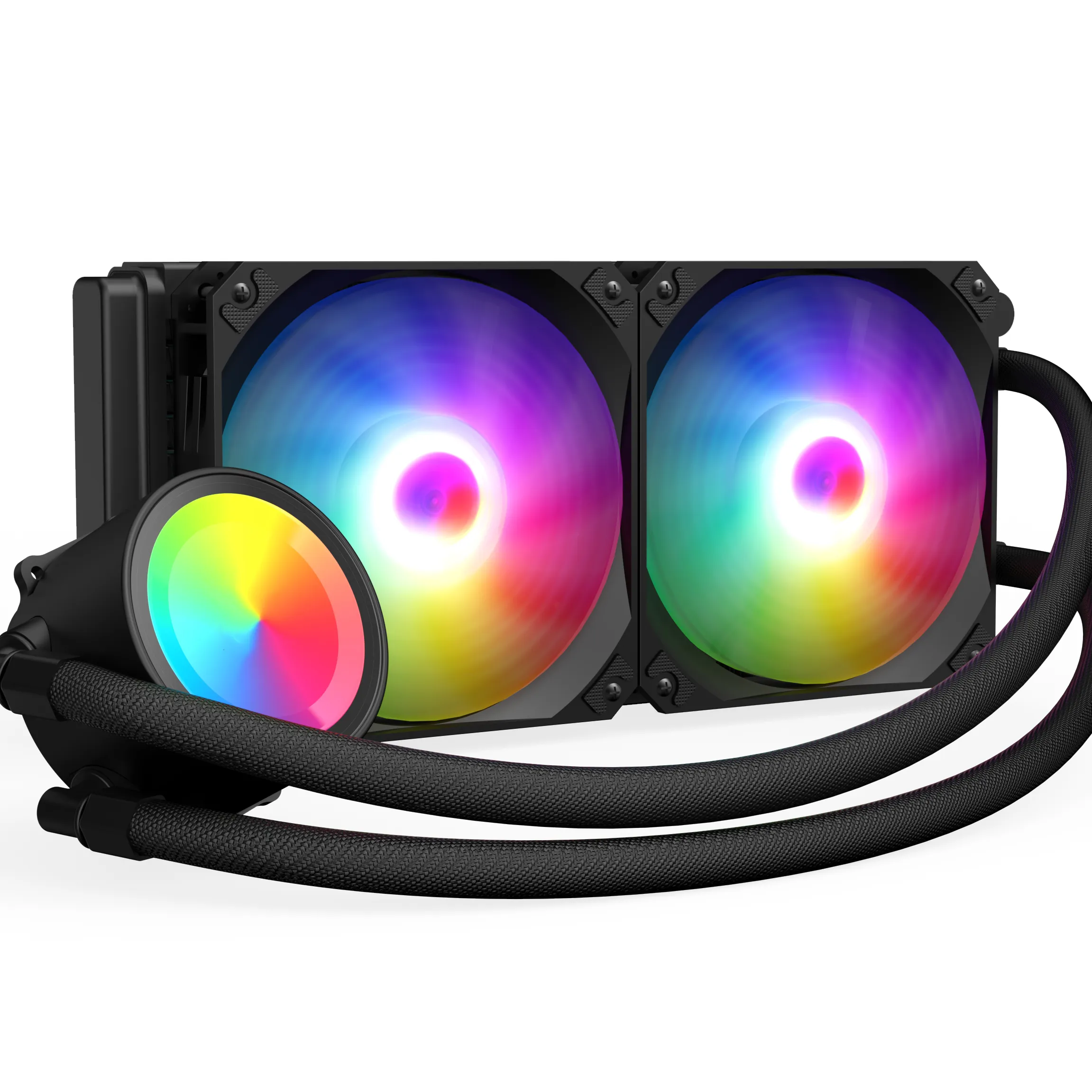 Radiator 240Mm Kipas Pencahayaan Dual RGB Pendingin Cair CPU AIO