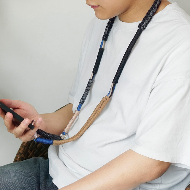 For Japan-Korea-style Personalized Phone Camera Lanyard Long Neck Strap Crossbody Design Premium Hand-Woven Parachute Cord