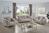 Canapé d'angle sectionnel moderne en tissu rembourré, confortable, avec rembourrage en mousse, pieds en acier inoxydable, modèle 460 pour salon