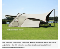Tente de camping tunnel personnalisée, une chambre, un salon, quatre saisons, tissu Oxford, abri extérieur imperméable, OEM