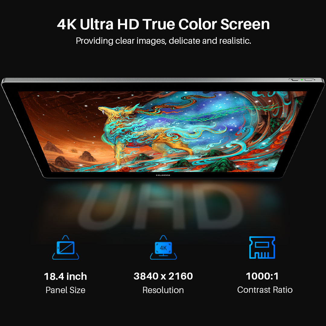 HUION Kamvas Pro 19 4K UHD 18.4型 Huion Kamvas Pro 19 4K UHD Digital Drawing Tablet with Screen and