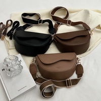 Sac demi-lune tendance 2026 pour femme, en cuir PU durable, sacs à bandoulière décontractés, sacs sous le bras pour dames