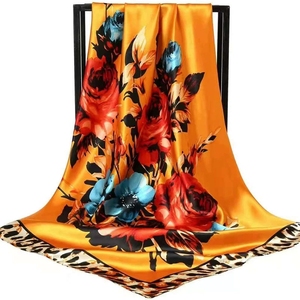 <span class=keywords><strong>Foulard</strong></span> de seda para mujer, bufanda cuadrada de 90x90cm, chal de <span class=keywords><strong>playa</strong></span> de marca de lujo para mujer, pañuelo Hijab <span class=keywords><strong>grande</strong></span>, silenciador para mujer - Product Image 3