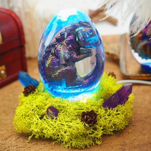 Moule en Silicone, œufs de dinosaure, de pâques, moule de moulage d'œuf de <span class=keywords><strong>Dragon</strong></span>, ensemble pour lampe nocturne intégrée du ciel étoilé, pour la fête de pâques, pièces - Product Image 6