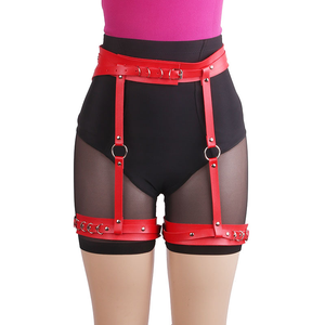 Ceintures de taille larges en cuir personnalisées pour femmes jarretières intégrées en usine sangles de Bondage boîte de nuit Punk anneaux de cuisse - Product Image 5