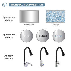 Grifo de cocina negro, Caño barato, Trompeta Flexible de silicona colorida en cualquier dirección, giratorio, manguera de acero inoxidable 201, mezclador - Product Image 3