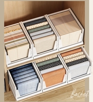 Boîte de rangement multifonctionnelle pliable à tiroir Style vêtements Panier de rangement pliable coulissant Armoire à compartiments superposés