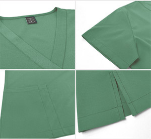 Unisex Bệnh Viện Đồng Phục 4 Cách Căng Điều Dưỡng Chà Phù Hợp Với Có Thể Giặt V Cổ Y Tế Chà Hàng Đầu Và Dây Kéo Jogger Quần Bộ - Product Image 5