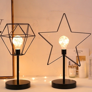 Led brillante clásico moderno marco de hierro forjado lámpara de mesa de 4 tipos de modelos de batería decoración mesa - Product Image 5