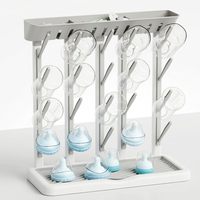 Nouveau séchoir à biberons vertical pour 20 biberons, support de comptoir peu encombrant, sans BPA, avec bac de récupération et paniers de rangement