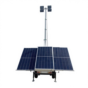 Tour d'éclairage mobile télescopique hydraulique de 9 m avec LED solaires pour l'extérieur, idéale pour les éclairages d'urgence nocturnes et l'inspection panoramique - Product Image 1