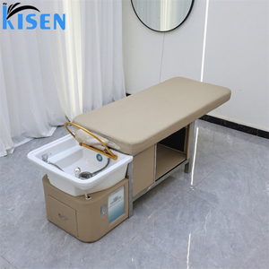 Lettino Elettrico Scorrevole <span class=keywords><strong>per</strong></span> Terapia Facciale Giapponese Kisen con Luce Terapeutica, Lavabo Nascosto <span class=keywords><strong>per</strong></span> Shampoo, Lettino di Lusso - Product Image 1