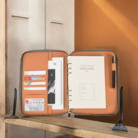 Carnet à spirales en cuir PU A5 de style Wenshun, avec fermeture éclair, imprimé, pour le bureau, l'école, l'organisation, logo personnalisé en relief