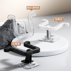 Soporte para zapatillas de baño, gancho de succión montado en la pared, colgador de almacenamiento duradero para drenaje del inodoro, negro, blanco, transparente, paquete de 3 - Product Image 3