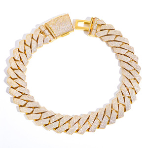 Chaîne cubaine tendance de 25 mm avec 6 rangs de zircons, style urbain, collier hip-hop personnalisé pour homme, cadeau de fête - Product Image 1