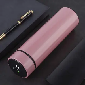New model custom smart thermal flask thermo bottle double-layer stainless steel straight type vacuum smart water bottle