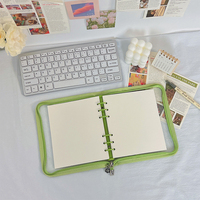 Planificateur Classeur A6 Widden Zipper Binder Rechargeable Notebook Shell 6 Anneaux PVC Classeur Couverture pour Photocard Planificateur Journal Album