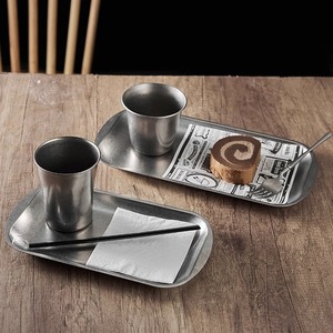 Stainless Steel Rectangular Trays 23cm 27cm 33cm Frosted Retro Serving Platters For Hot Pot <b>Barbecue</b> Commercial Use - Product Image 2