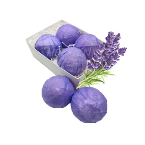 Ekstrak CBD Kaya Bom Mandi Minyak Esensial Rami Lavender Organik Fizzies Mandi Gelembung Membantu Tidur