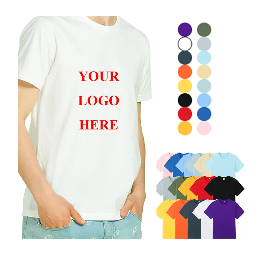 AI-MICH Werbe Plain Blank Dtg Print T-Shirts Arbeits kleidung Vintage 100% Baumwolle Stoff Big Plus Size Herren Shirt Logo Custom